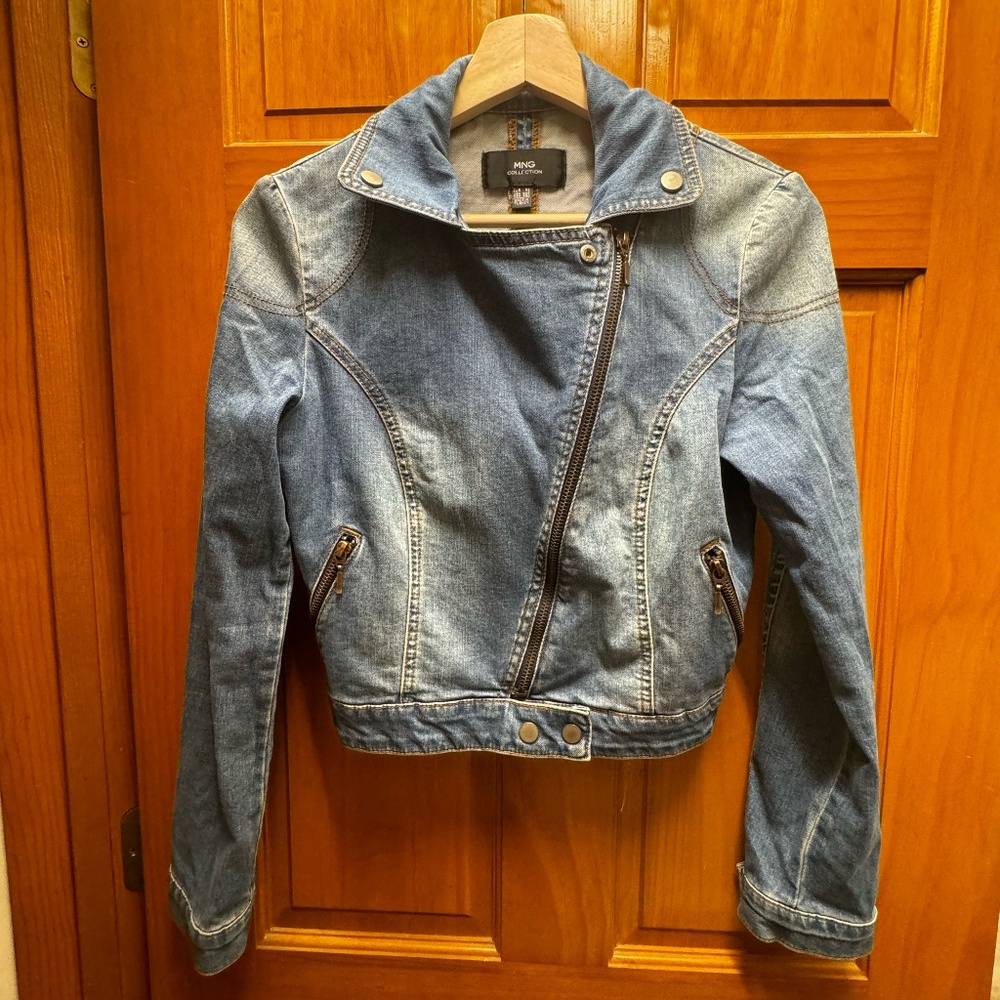 MNG COLLECTION MANGO MOTO JEAN JACKET- X SMALL-NORDSTROM
